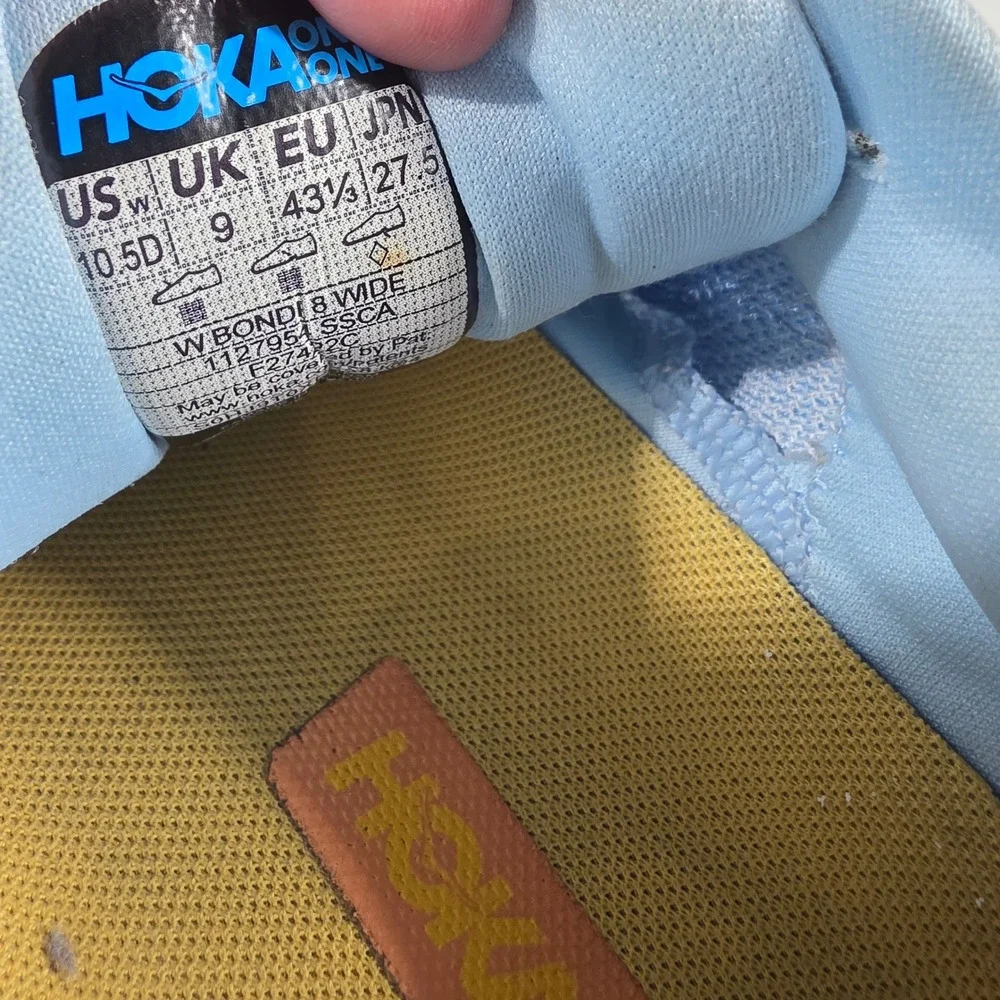 Hoka Bondi 8 Wide Womens 10.5D Running Shoes Sky Blue‎ Sunlit Ocean 1127954 SSCA